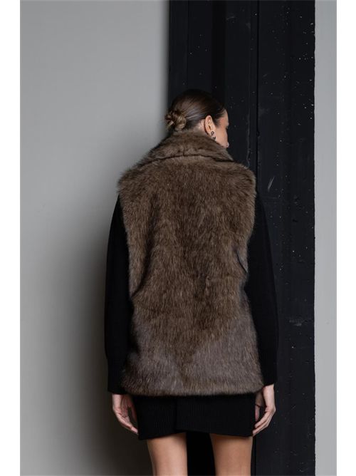 Gilet in ecopelliccia over con maxi rever KAOS | SIJLE021/6002